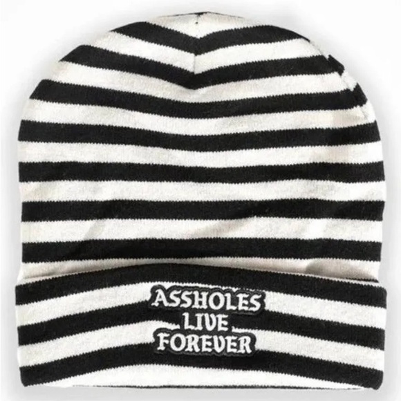 assholes live forever Other - NWT Assholes Live Forever black/white striped beanie